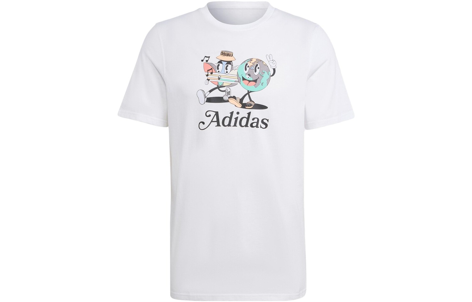 

Мужская белая летняя футболка с рисунком Adidas Originals, белый