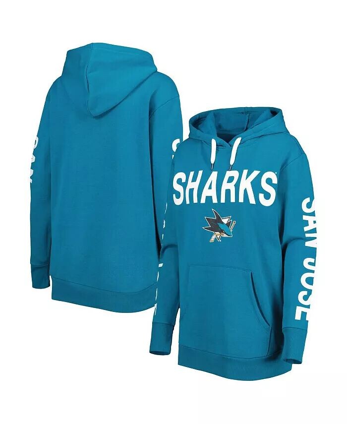 

Женский темно-бирюзовый пуловер с капюшоном San Jose Sharks Extra Inning G-Iii 4Her By Carl Banks