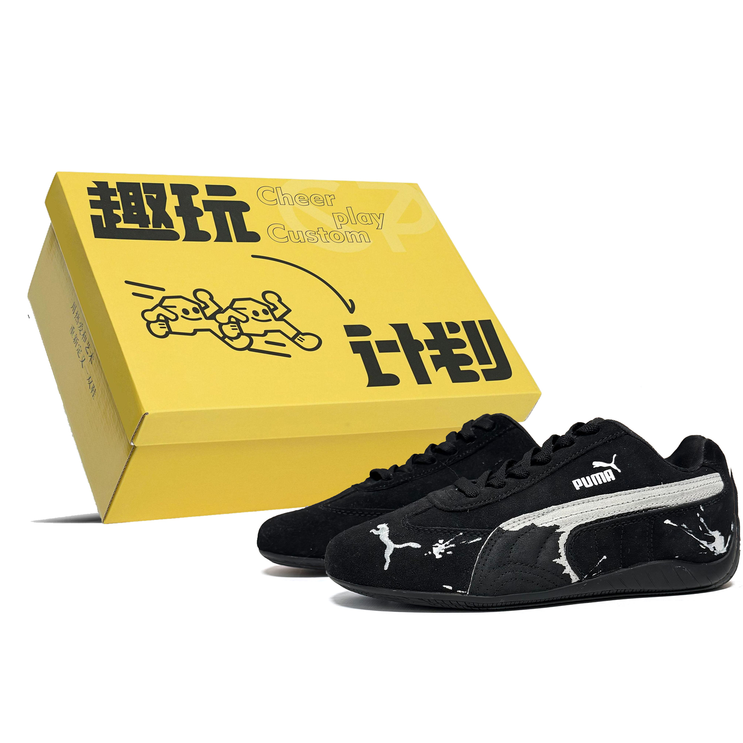 

PUMA Speedcat Collection Ink Shadow, Box Abrasion Resistant Low top Casual Shoes Unisex Black White