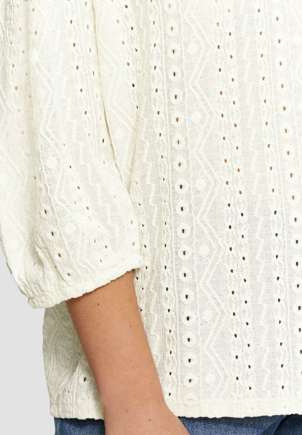 

Блуза JACQUARD MIT 3/4-ÄRMELN QS, бежевый