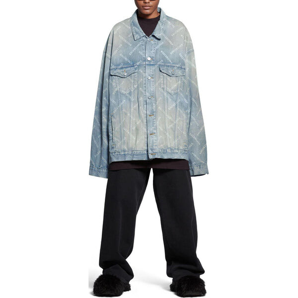Куртка bal diagonal allover oversized jacket 'light blue japanese ring denim' Balenciaga, синий — фото 3