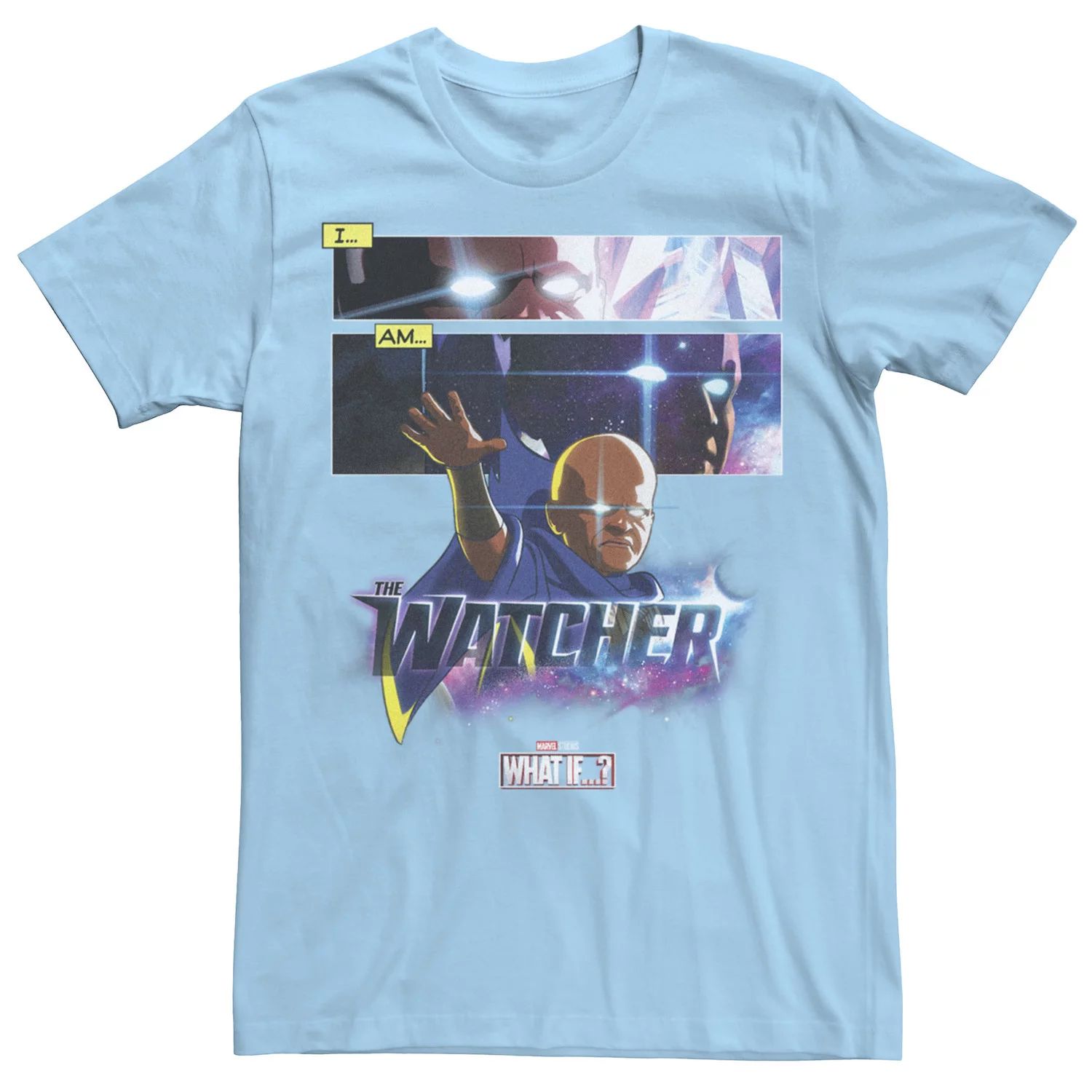 

Мужская футболка с плакатом и панелью Marvel What If The Watcher Licensed Character