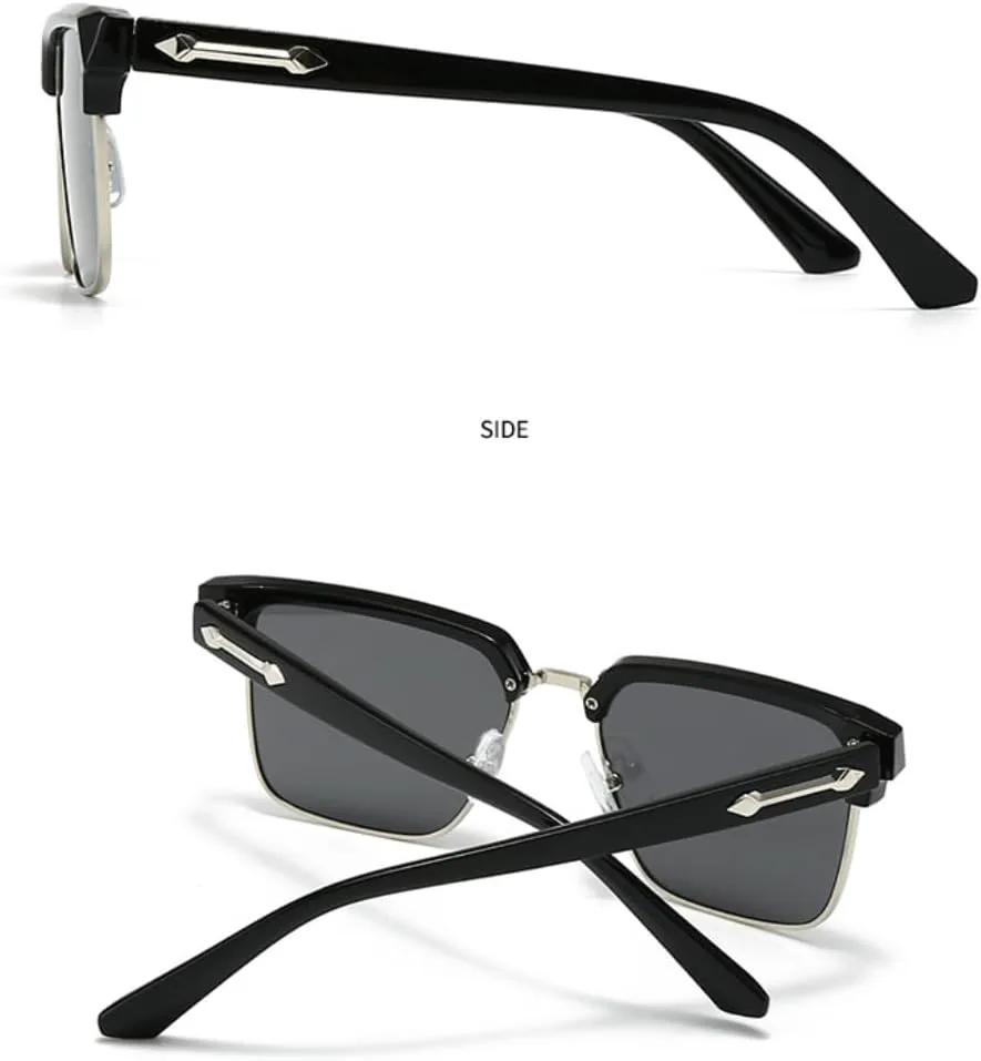 

Классические солнцезащитные очки в полуободковой оправе для мужчин и женщин, в стиле ретро, ​​популярные черные, с защитой от УФ-излучения UV400 TKKTLLT, Tyj392-6