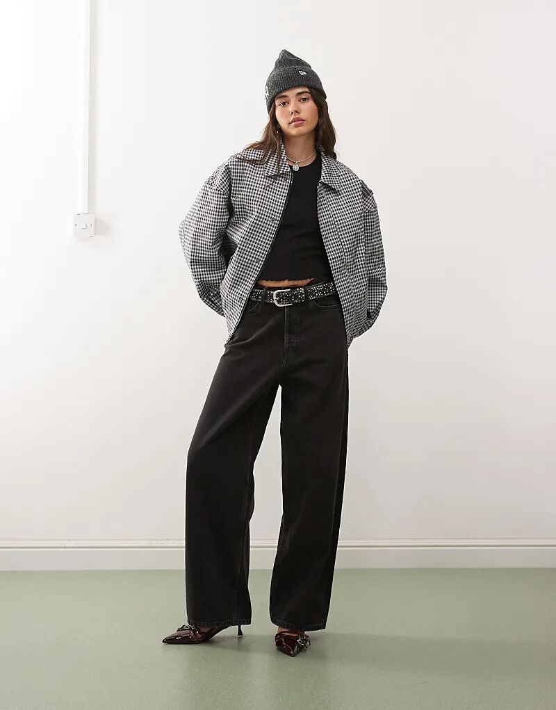 

Куртка-бомбер Lioness Kenny свободного кроя в синюю клетку