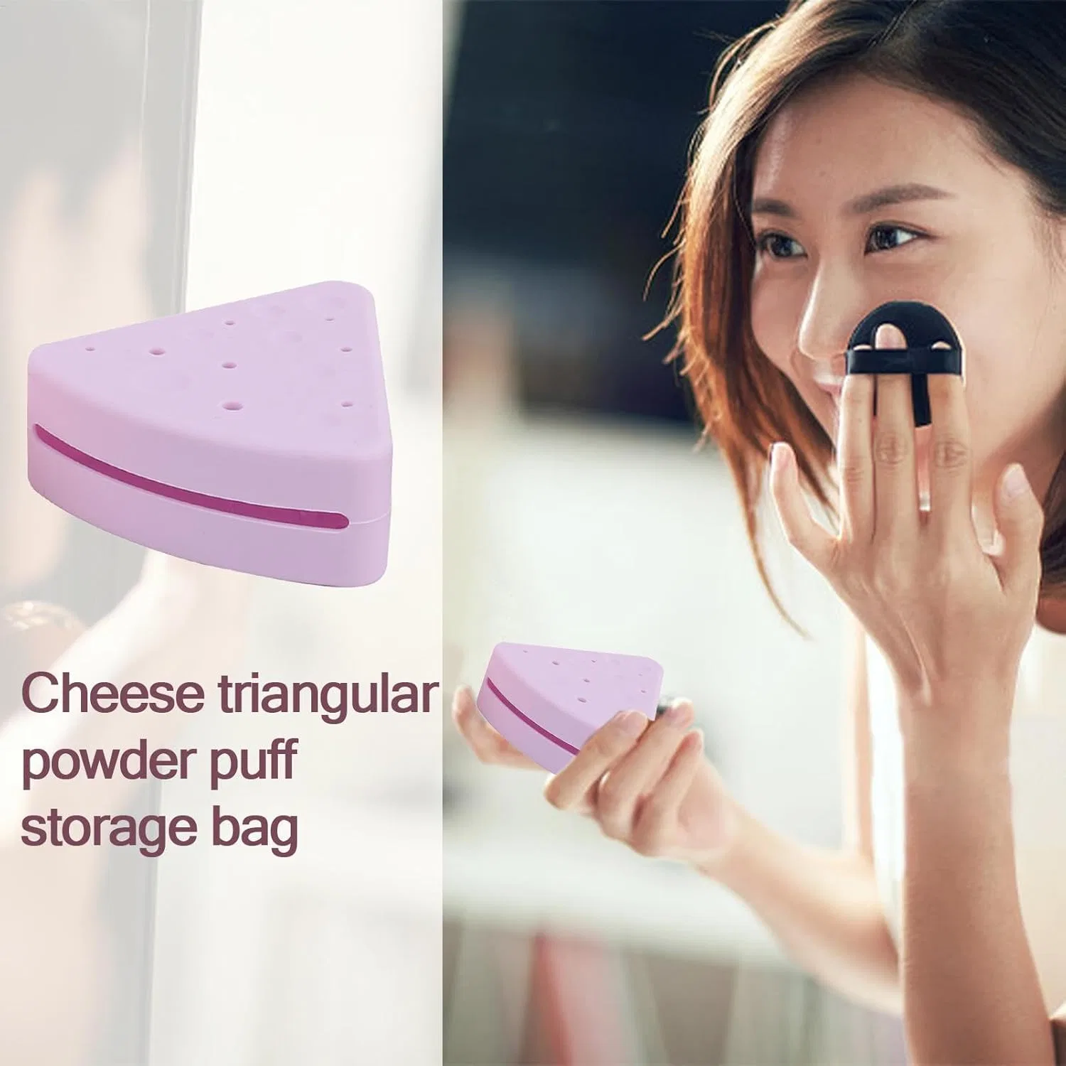 Кейс для спонжа треугольный Cheese Design, Generic, фиолетовый — фото 3