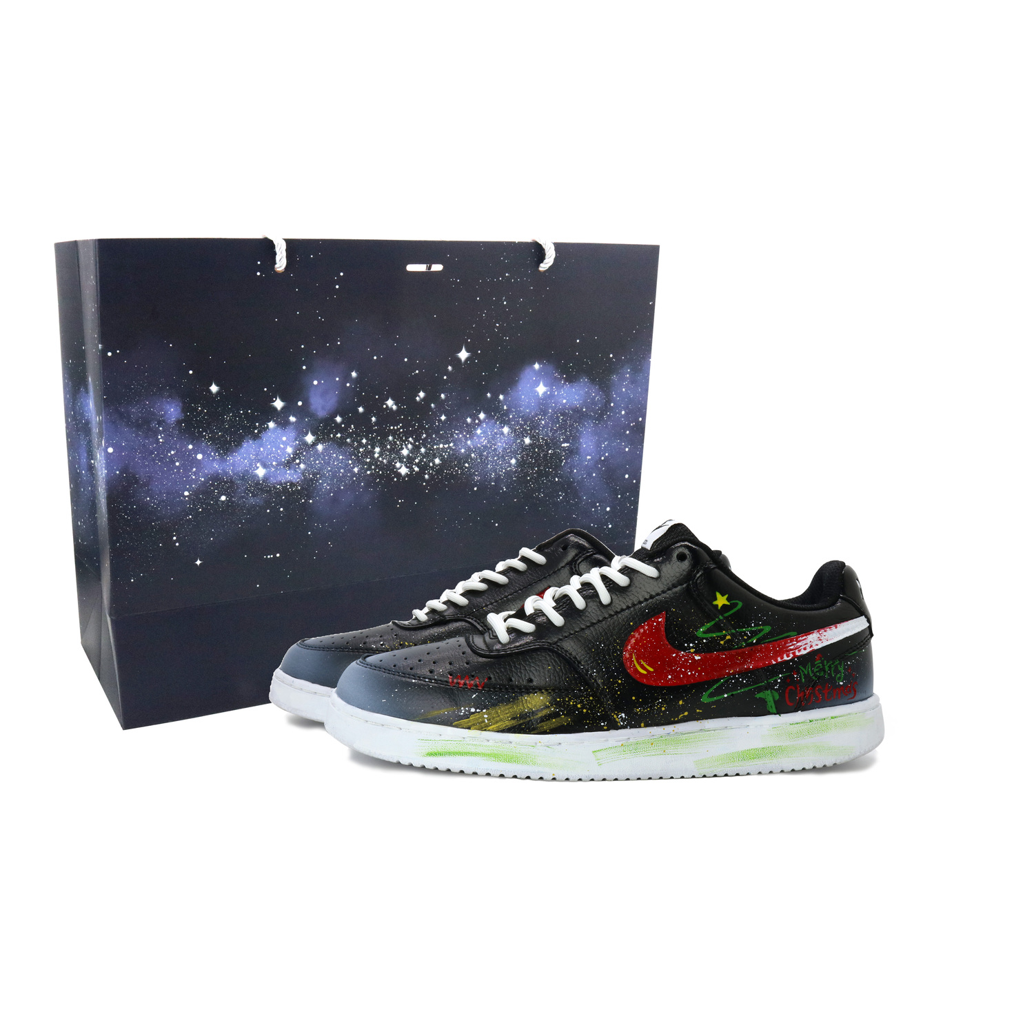 

Nike Кроссовки для скейтбординга Court Vision 1 Wishing Tree с износостойким покрытием, низкие, мужские, рождественский красный