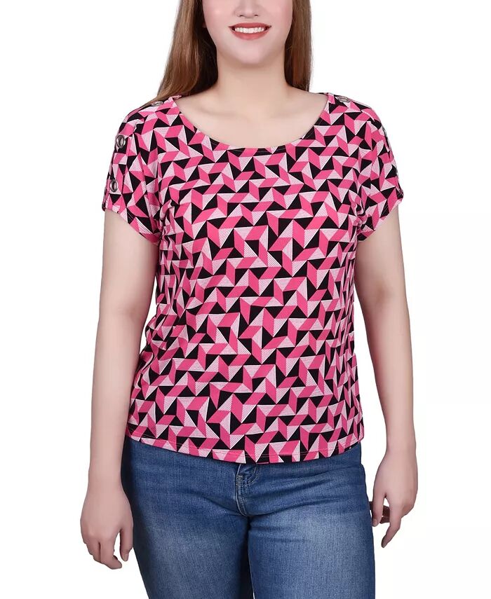 

Изящная туника с короткими рукавами и удлиненными рукавами NY Collection, желтый