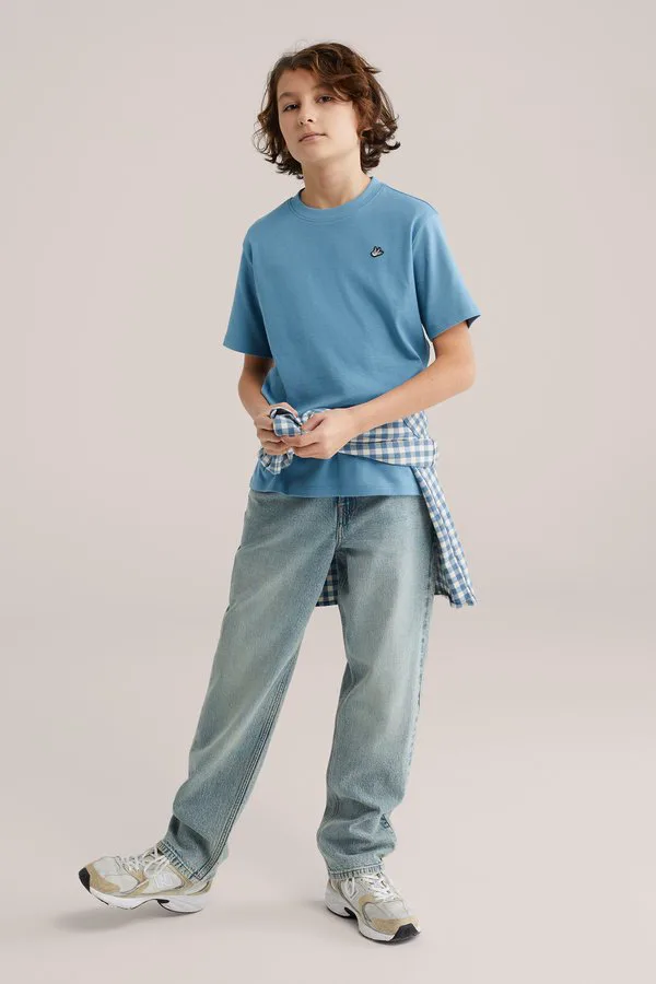 Ультрамягкая базовая футболка We Fashion, Blue — фото 4