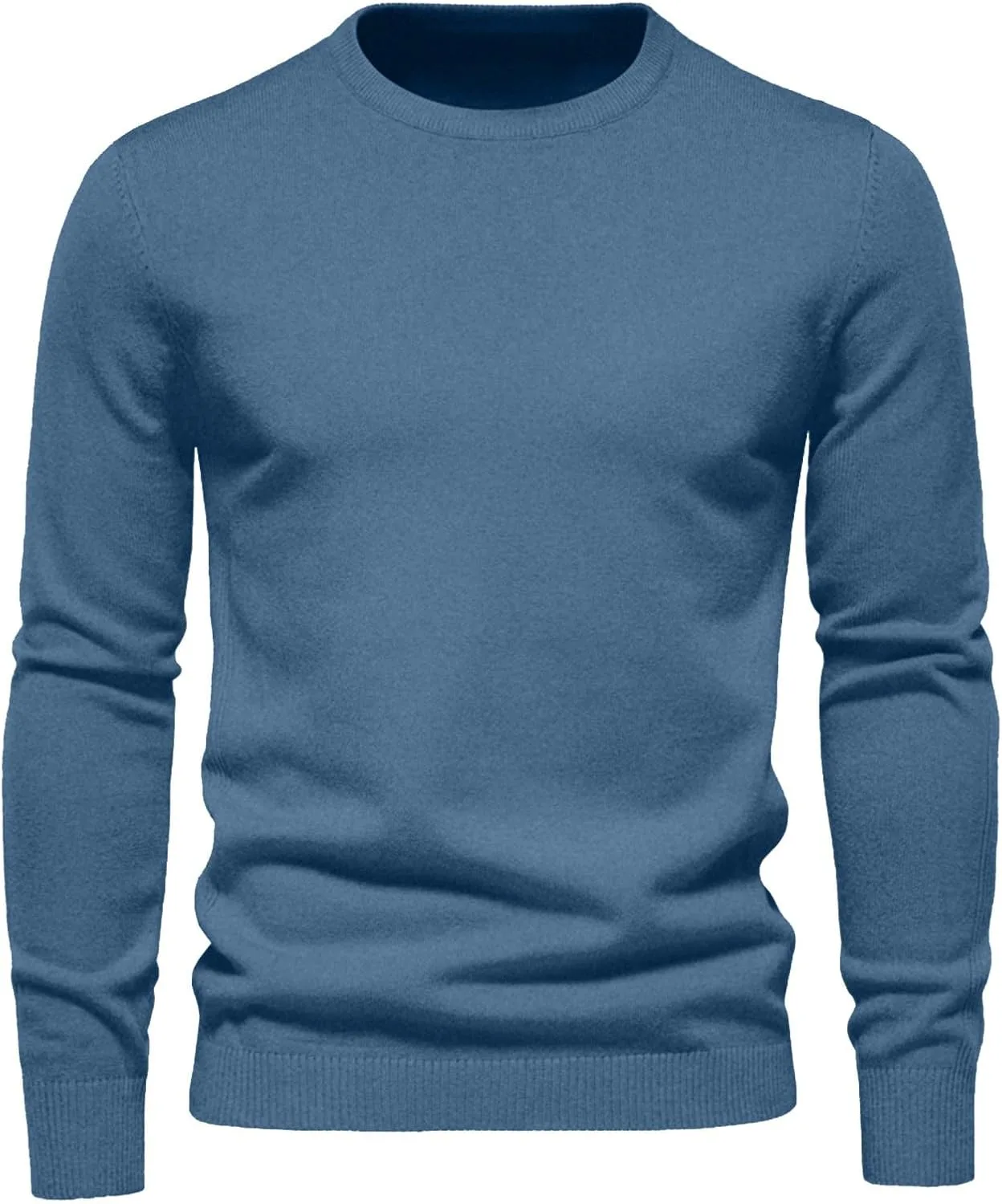 

Мужской свитер с круглым вырезом, длинным рукавом и свободным кроем AQAYL