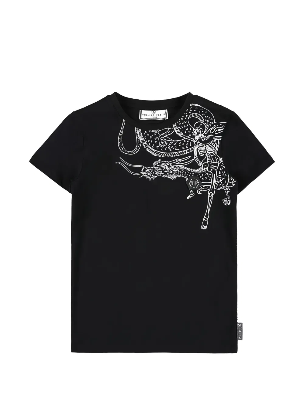 Футболка с графическим принтом в готическом стиле Philippe Model Kids, черный