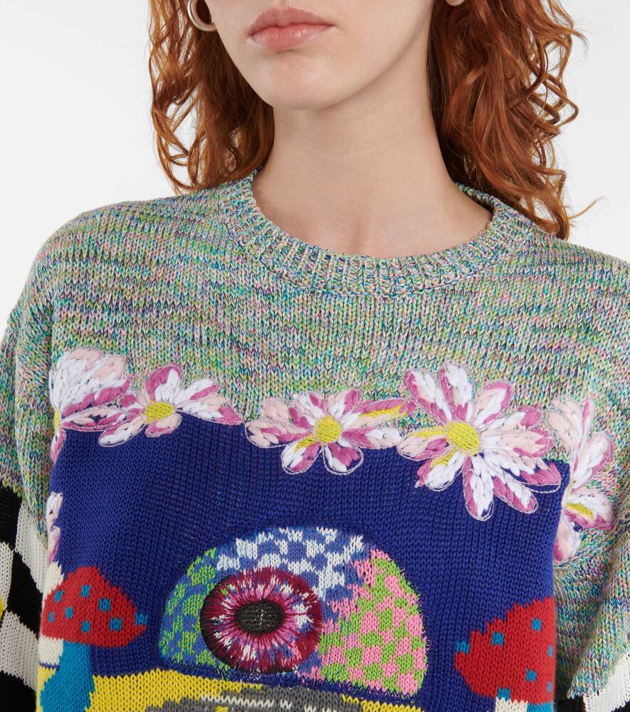 Джемпер из хлопка с жаккардовым узором Stella McCartney, Multicolor (8490) — фото 4