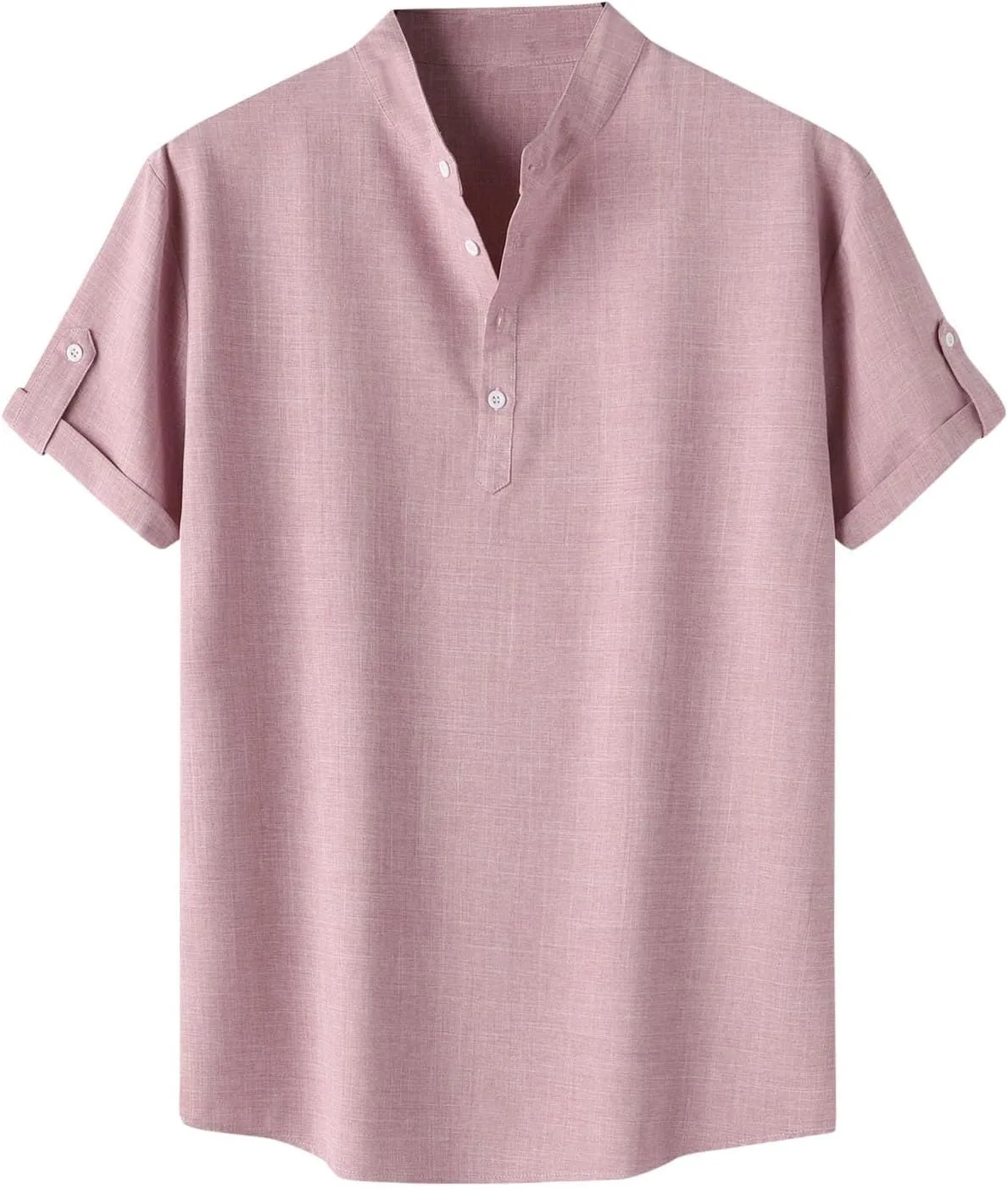 

Мужская льняная рубашка с коротким рукавом Casual Big and Tall, летняя, свободного кроя