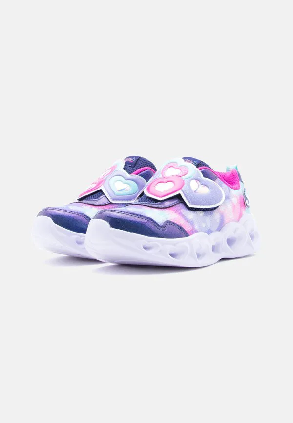 Кроссовки heart lights Skechers, Navy Sparkle/Hot Pink — фото 2