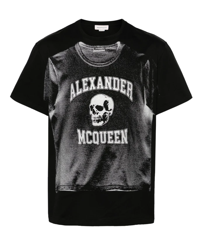

Хлопковая футболка с логотипом S Alexander Mcqueen, черный