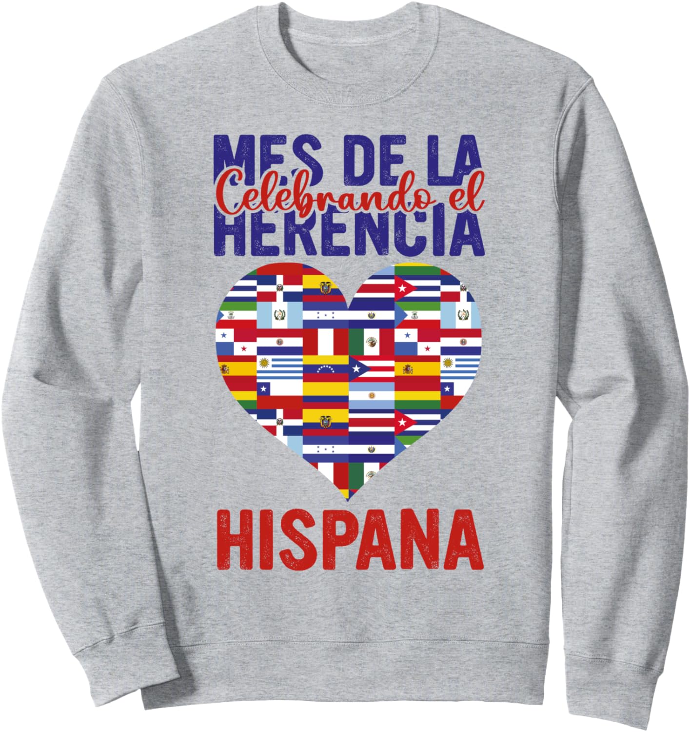 

Месяц латиноамериканского наследия Corazon Mez de la Herencia Толстовка Hispana Hispanic Heritage Month For Love, серый