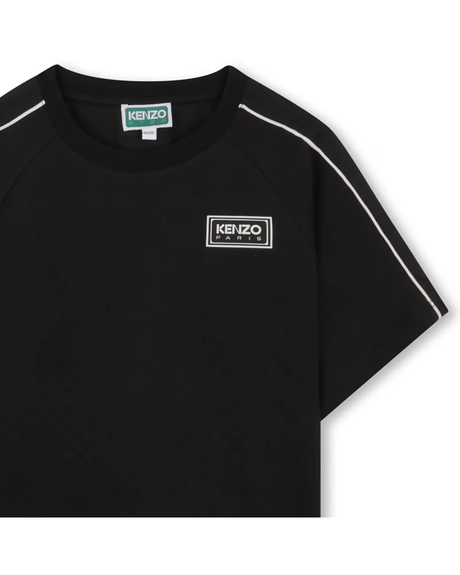 Футболка для мальчика с коротким рукавом, однотонная, из хлопка Kenzo Kids, черный — фото 4