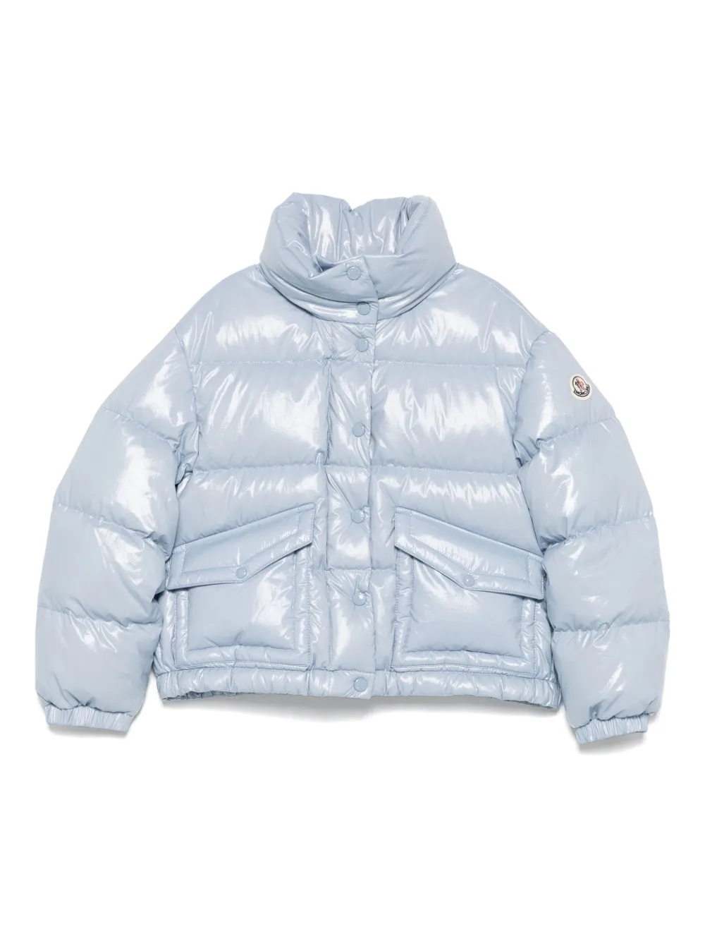 

Стеганая блестящая куртка Moncler Enfant, синий