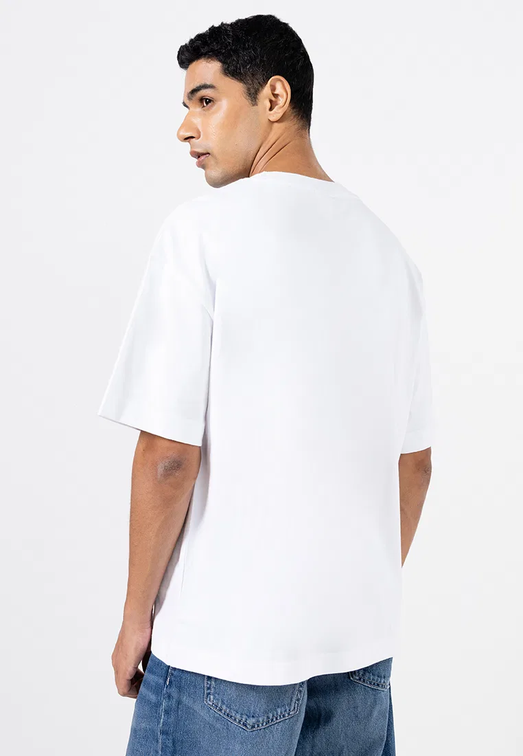 Футболка с принтом, тяжелый джерси, Calvin Klein Sport, белый — фото 2