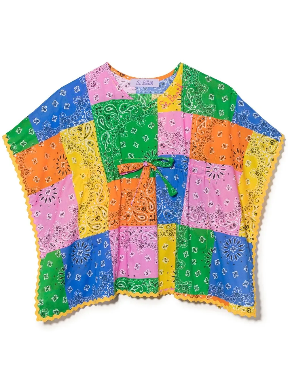 

Платье с V-образным вырезом и принтом MC2 Saint Barth Kids, зеленый