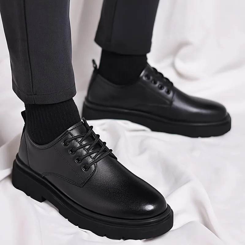 Men's Shoes - lace-up Formal and Casual Decorative, Anti-Slip PVC Soles & PU Shock-Absorbing Insoles, Low-top Business Suitable for Office, Wedding and Daily wear - All-Season Clolinde, черный — фото 2