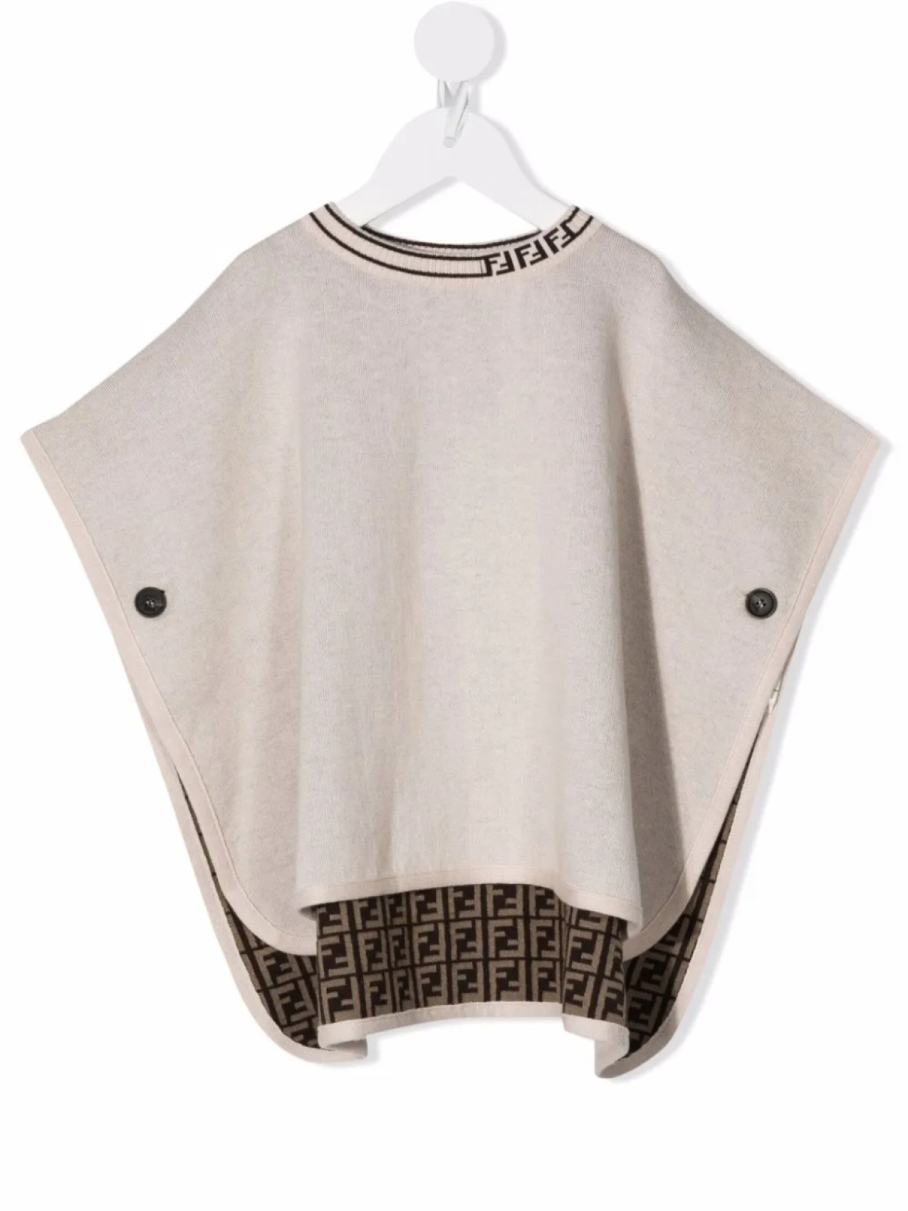 

Пончо с монограммой Fendi Kids, нейтральный