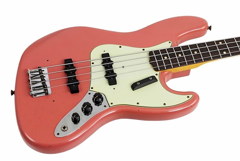 

Басс гитара Fender Custom Shop 1964 Jazz Bass Journeyman Relic Super Faded Aged Tahitian Coral