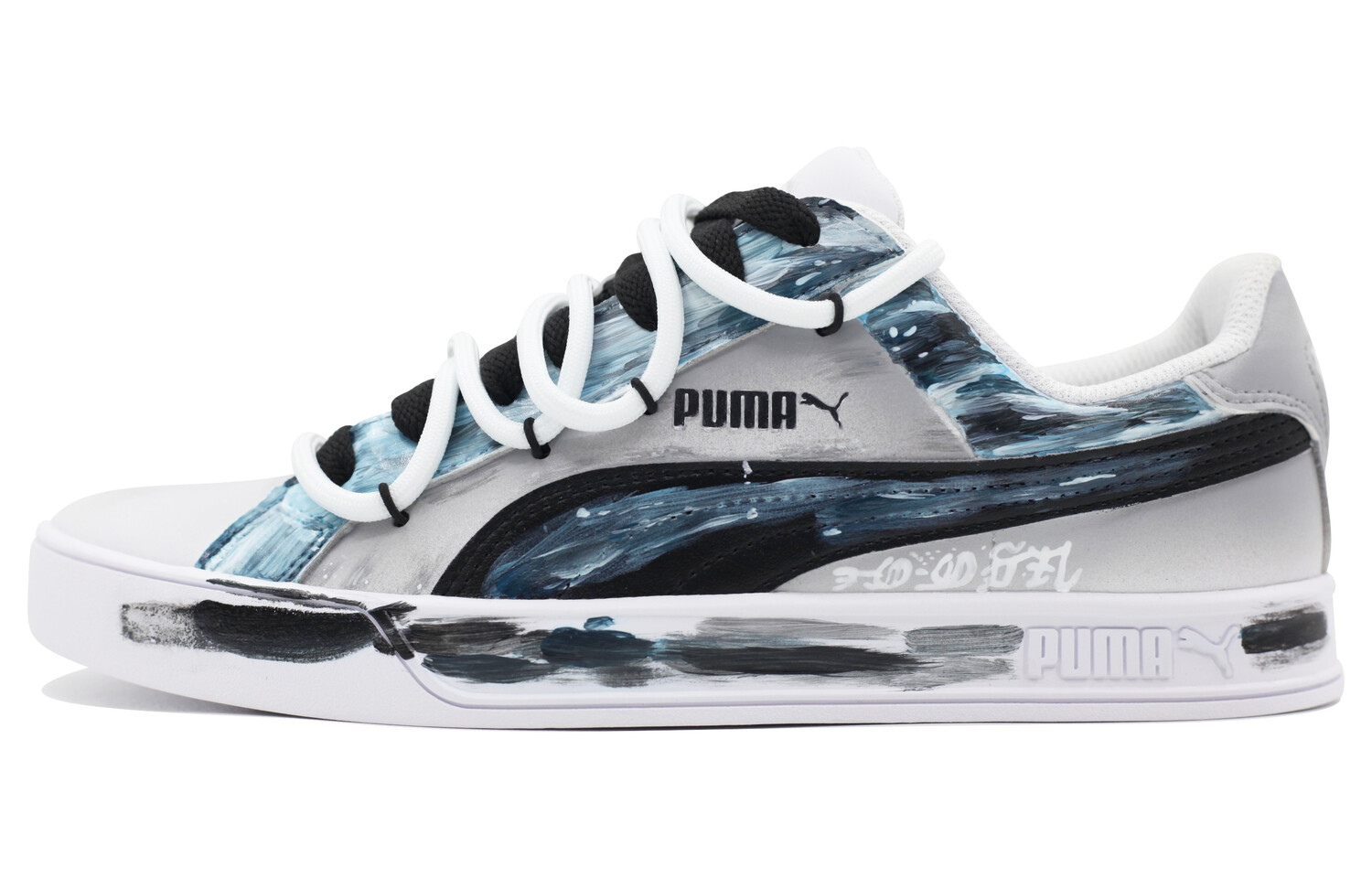 

Кроссовки Puma Smash Vulc Skateboarding Shoes Unisex Low-top Washed Blue, светло-серый