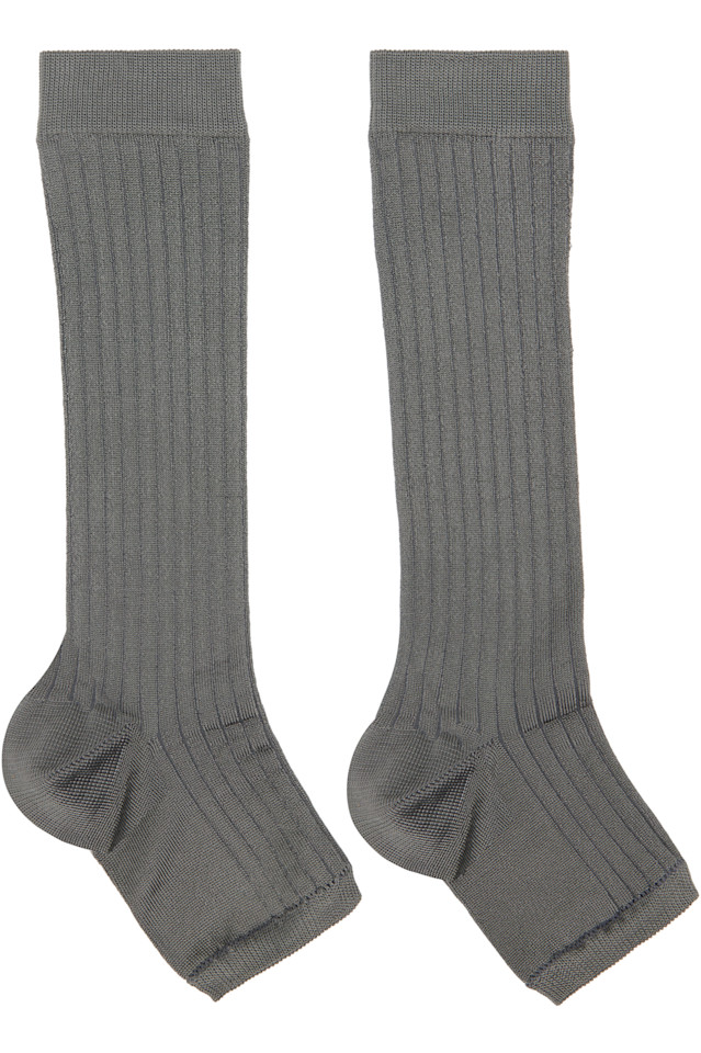 

Эксклюзивные серые длинные носки без мыска Ssense Swedish Stockings, серый