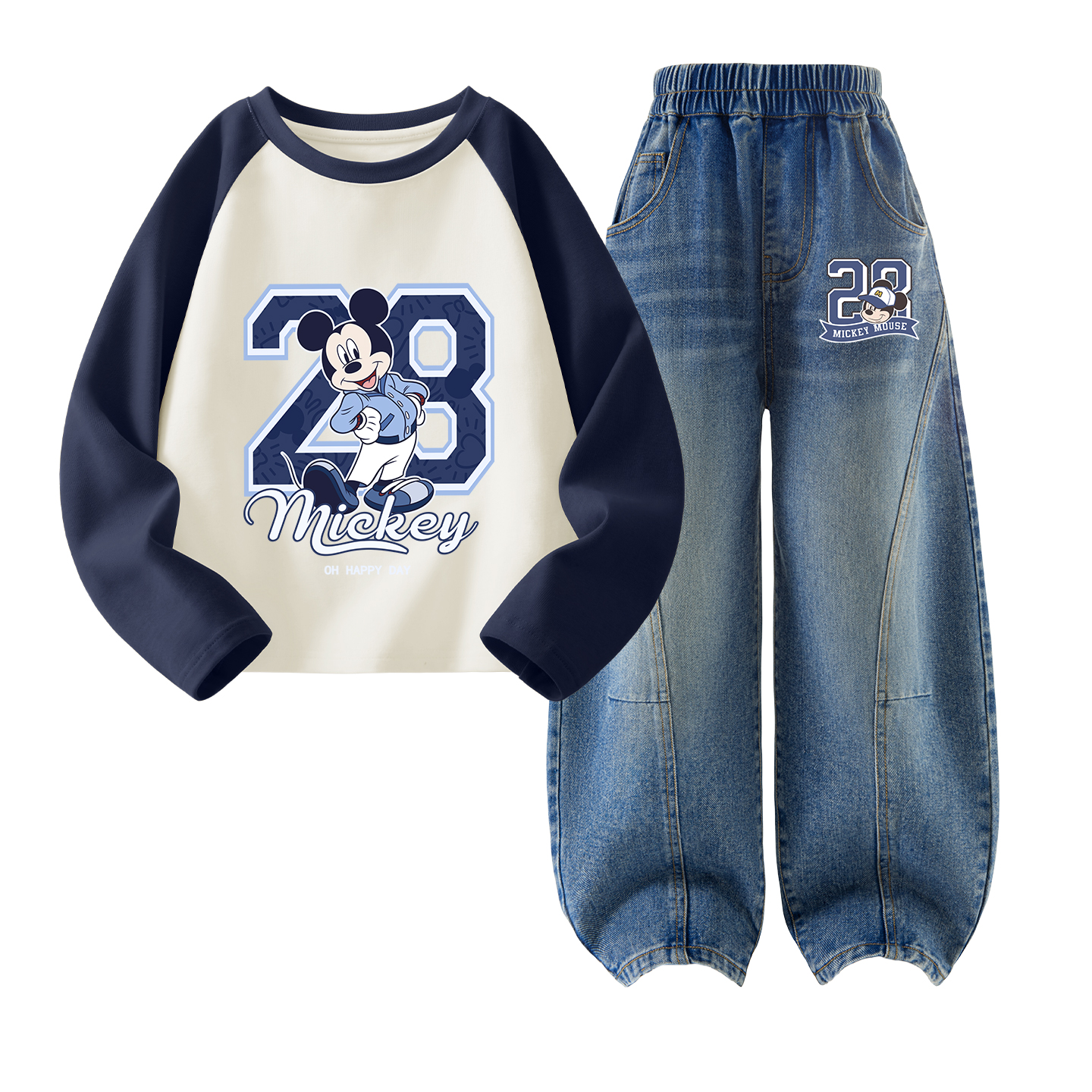 

Детская повседневная спортивная одежда с круглым вырезом Moderate Disney, темно-28 темно-синий+темно-28 mickey mouse k denim синий