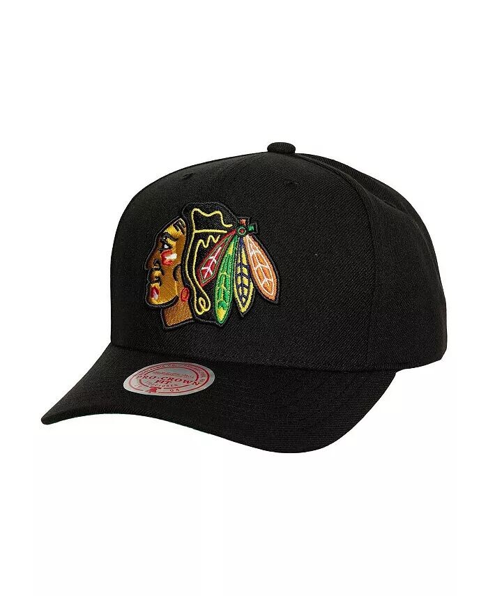 

Мужская черная регулируемая кепка Chicago Blackhawks Team Ground Pro Mitchell & Ness, черный