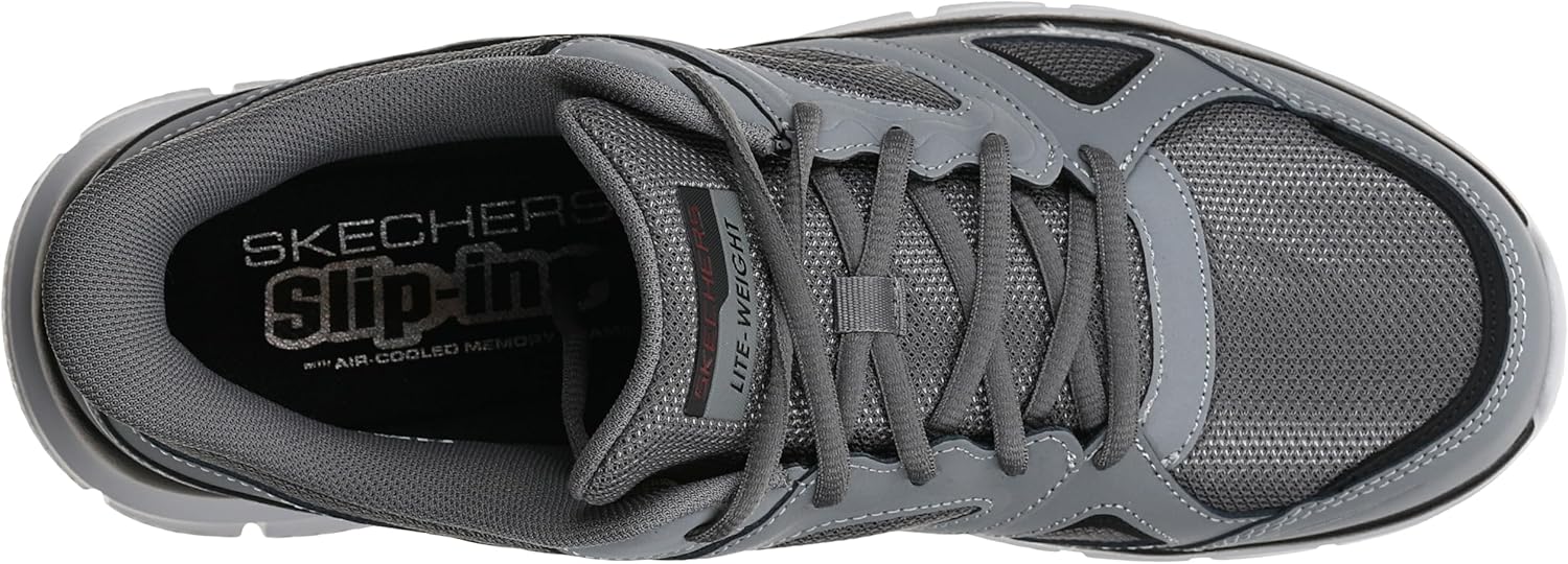 Мужские кроссовки Skechers Track Ezral без шнурков, красный/угольный — фото 3