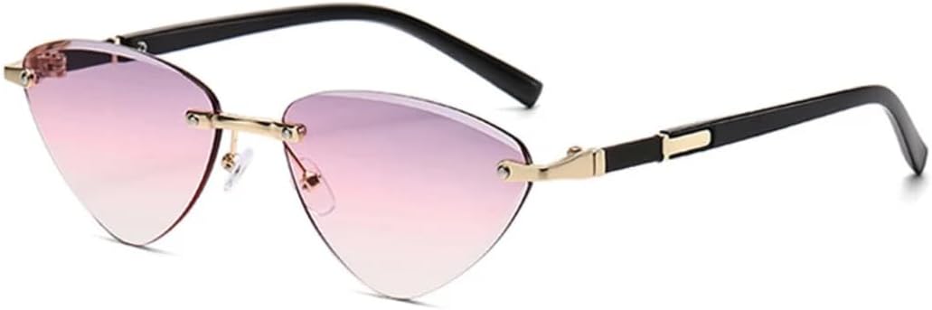 

Солнцезащитные очки с защитой от УФ-излучения UV400 | Безрамочные очки с градиентными линзами "кошачий глаз" | Для женщин и мужчин | Для занятий спортом на открытом воздухе и вождения DSVIGF, Gold-graypink