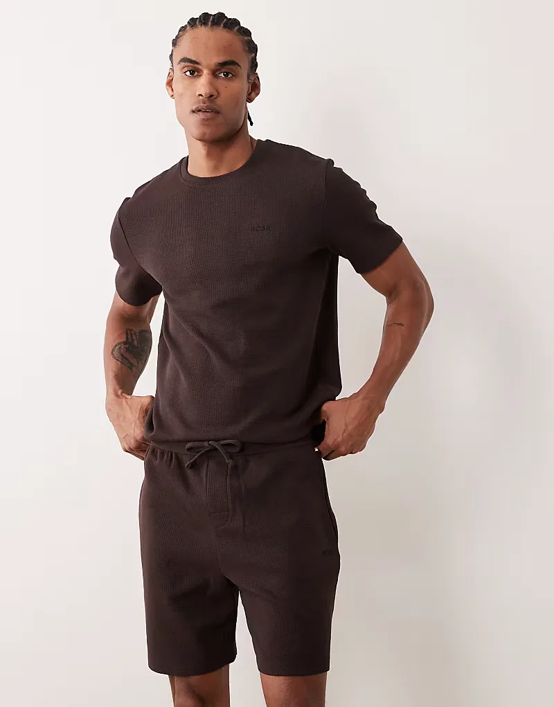 ШортыBOSS Bodywear Waffle, коричневый — фото 2