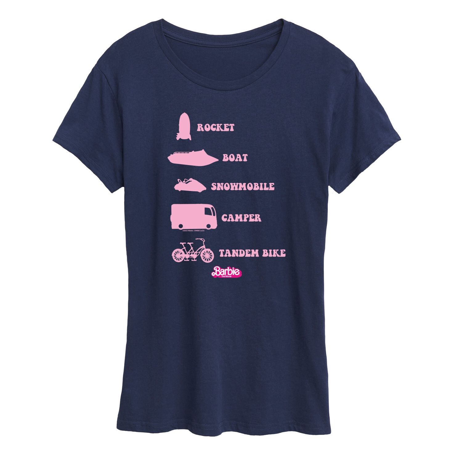 

Детская футболка Barbie The Movie Vehicles с короткими рукавами и рисунком Licensed Character, темно-синий