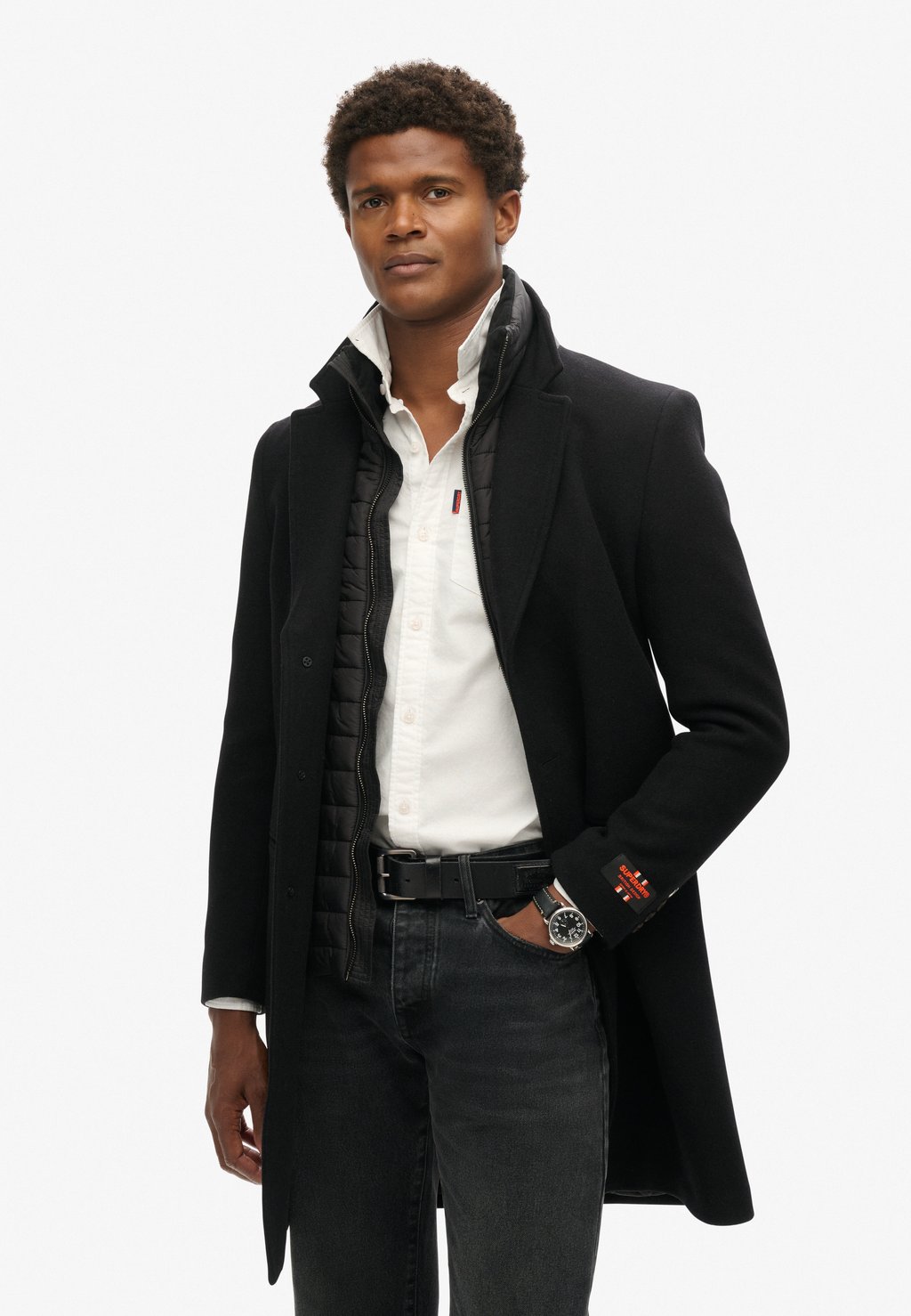 

Классическое пальто TAILORED 2 IN 1 TOWN Superdry, черный