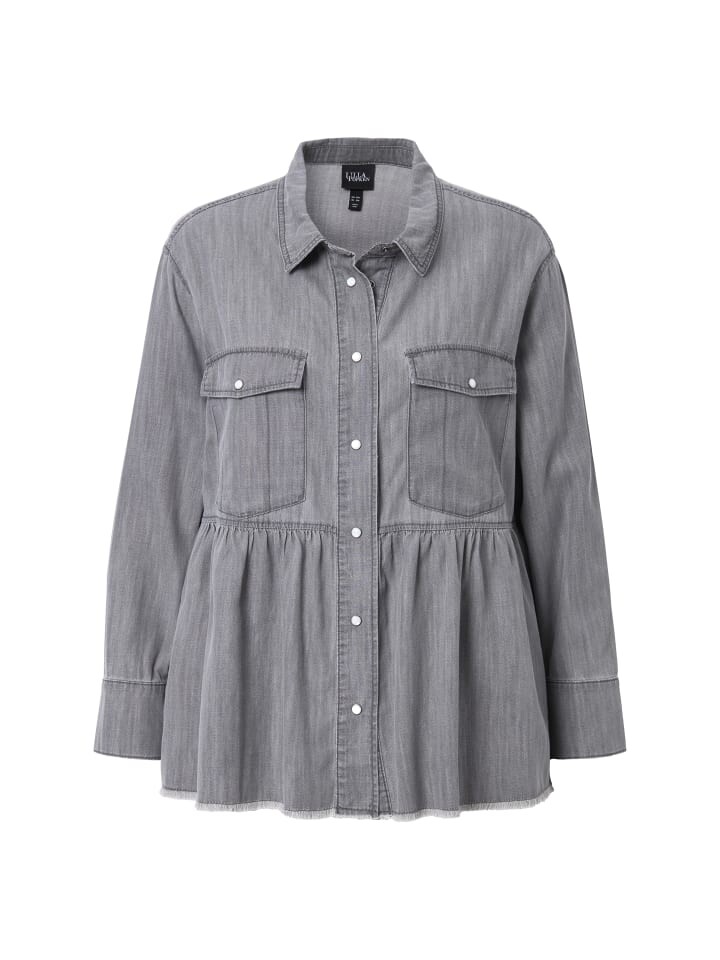

Блуза Ulla Popken Bluse, цвет light grey denim