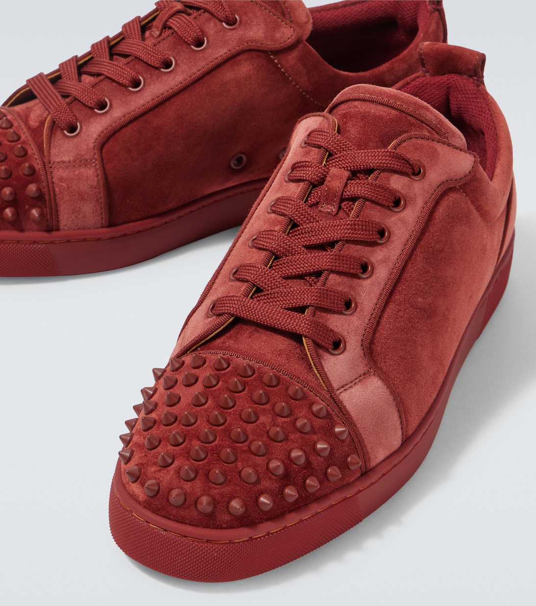 Кроссовки Louis Junior Spikes из замши Christian Louboutin, Brownie/Brownie Mat — фото 3