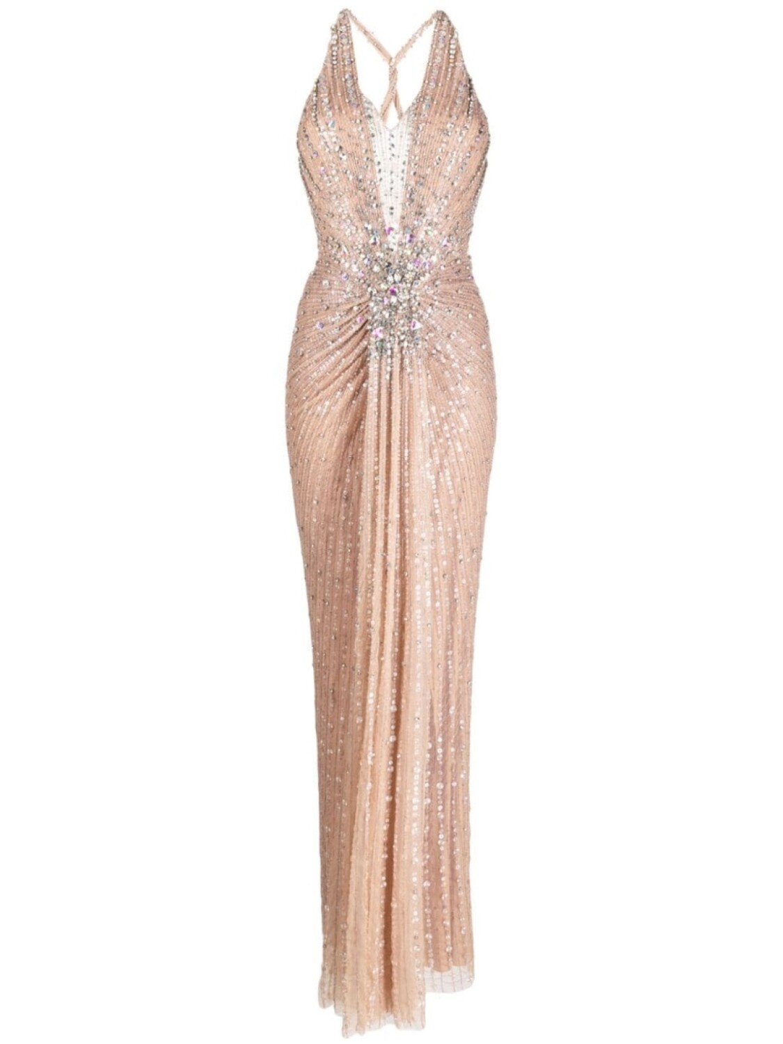 

Jenny Packham платье Lana с кристаллами, нейтральный цвет