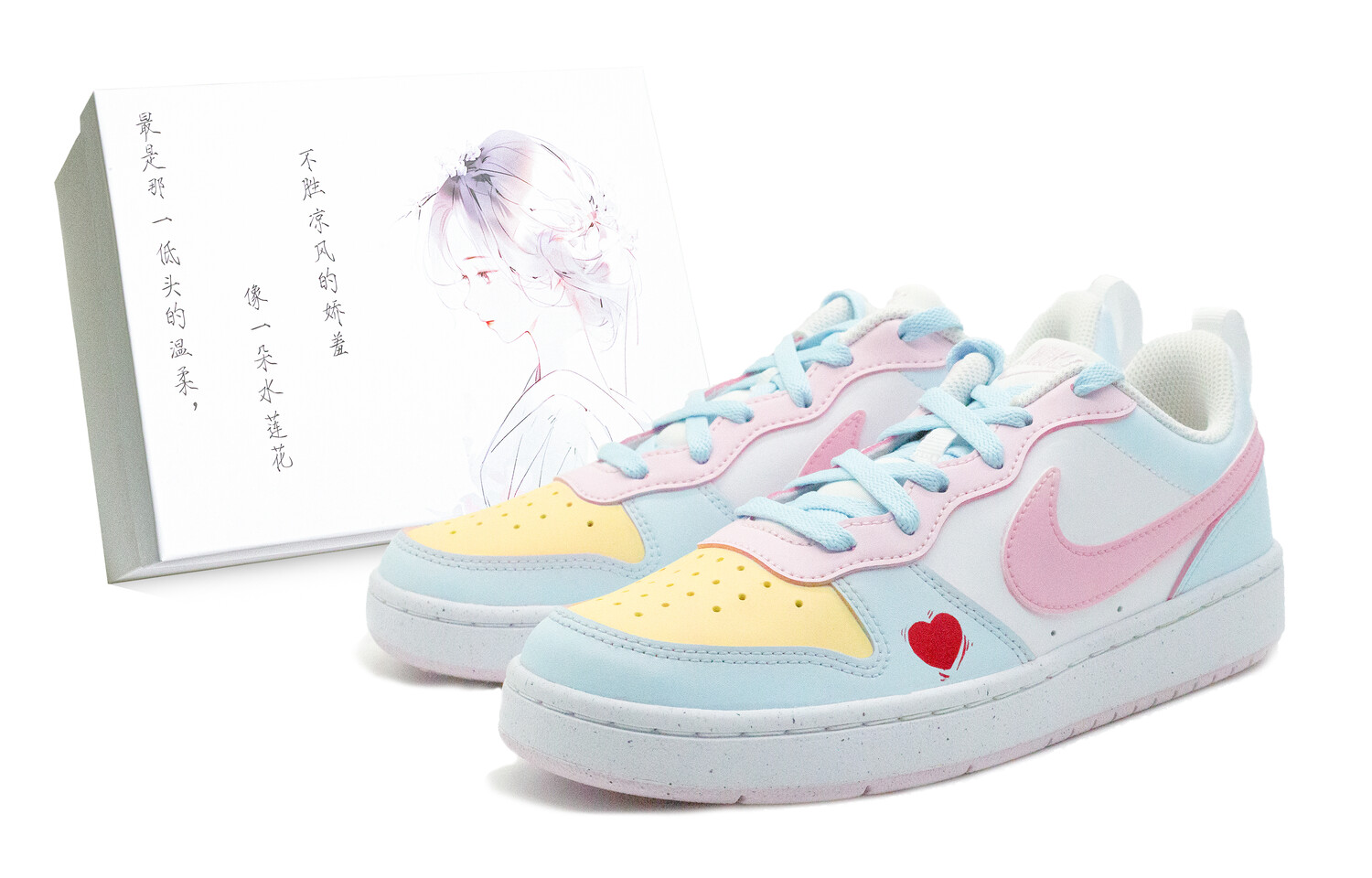 

Кроссовки Nike Court Borough Skateboarding Shoes Women's Low-top Blue/pink/yellow, голубой, Синий, Кроссовки Nike Court Borough Skateboarding Shoes Women's Low-top Blue/pink/yellow, голубой