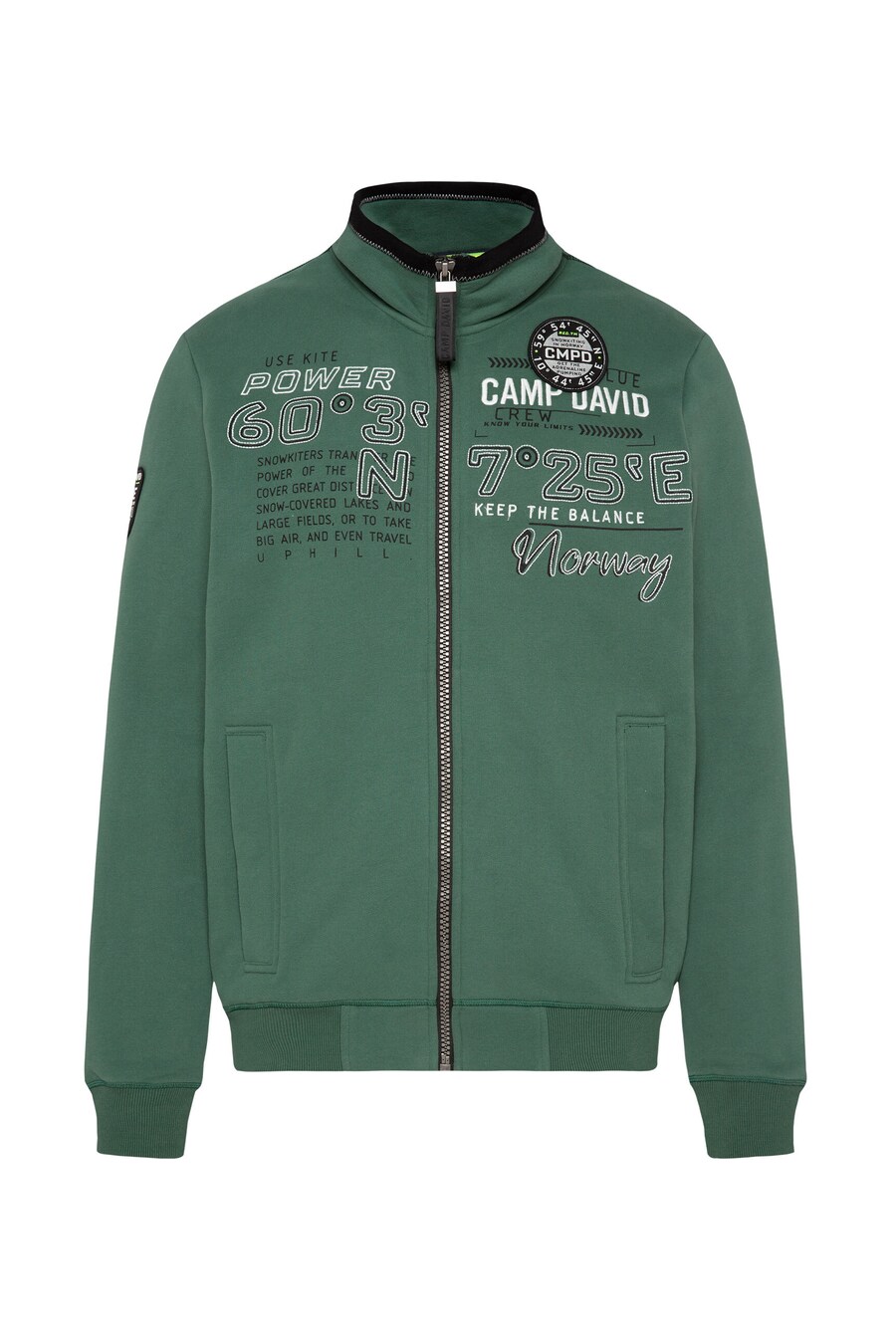 

Куртка на молнии CAMP DAVID Zip-Up Hoodie, зеленый
