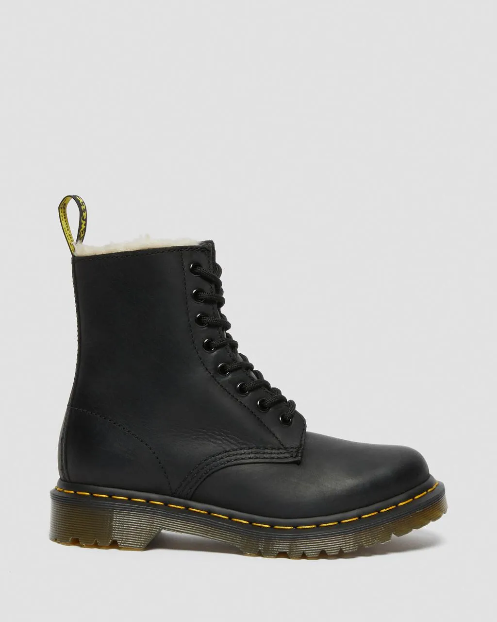 Ботинки Dr. Martens 1460 Faux Fur Lined Lace Up, черный — фото 2
