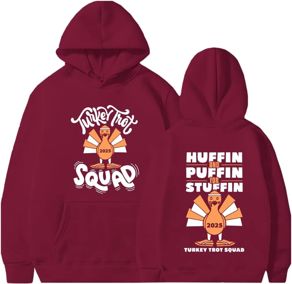 

Толстовка Turkey Trot Squad с принтом Huffin and Puffin for Stuffin JWVEL