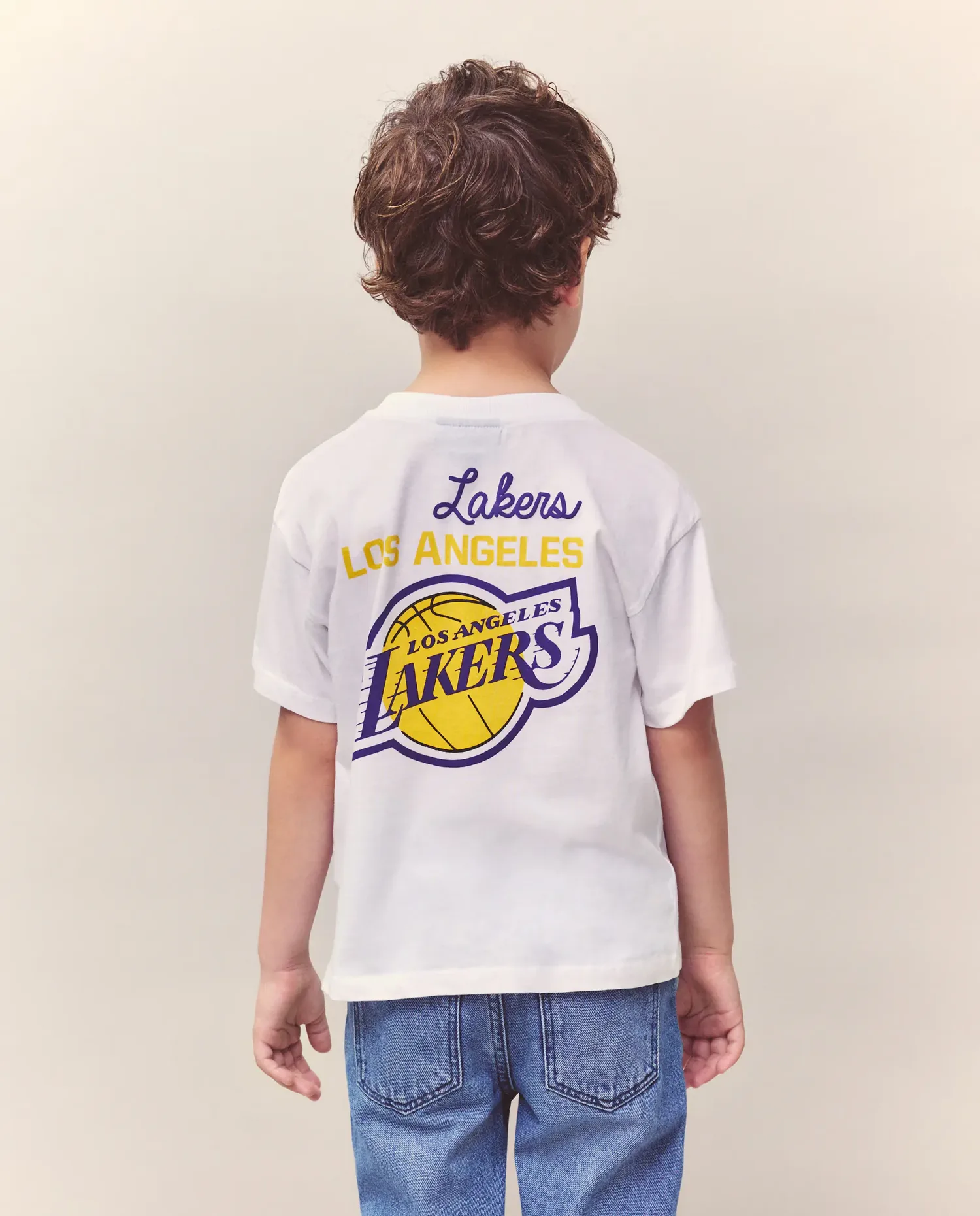 Детская футболка с коротким рукавом и лицензией НБА LAKERS Kids El Corte Inglés, белый — фото 3