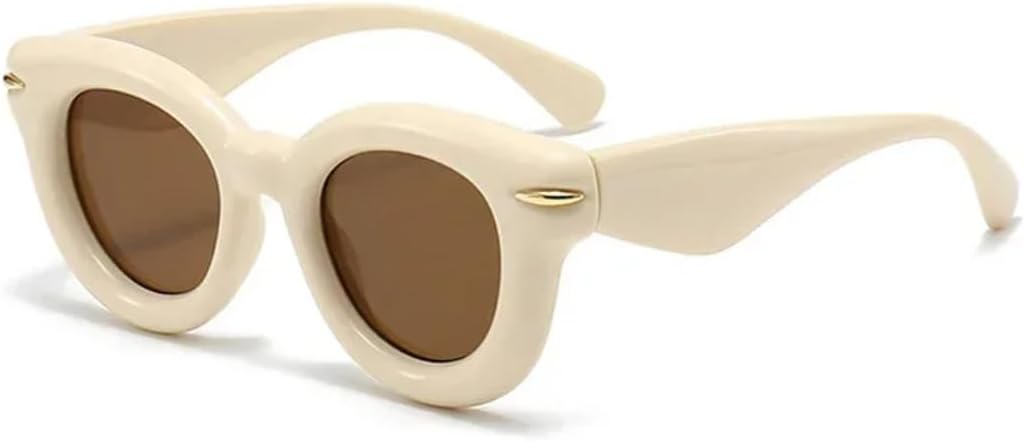 

Солнцезащитные очки с защитой UV400 | Овальные, конфетного цвета, с заклепками, в стиле панк | для женщин и мужчин, для занятий спортом на открытом воздухе и вождения DSVIGF, Beige Tea