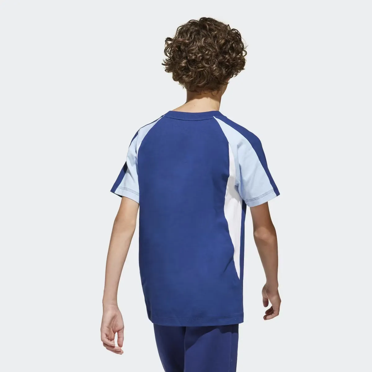 Детская футболка Adidas Seasonal Essentials Colorblock, синий — фото 2
