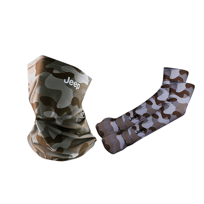 

Ветро- и пылезащитная термомаска для активного отдыха, велоспорта, бега, альпинизма, рыбалки и поездок, унисекс Jeep, sun protection three-piece set[face masks * camouflage 1 pc+cooling arm sleeves * 2 pack темно-коричневый]