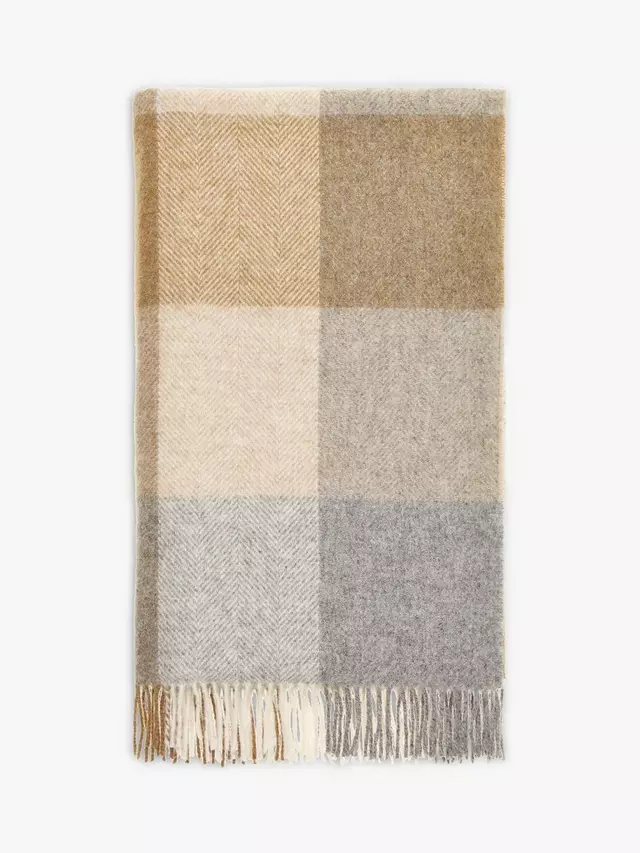 

Плед Bronte by Moon British Wool Block Check, цвет natural