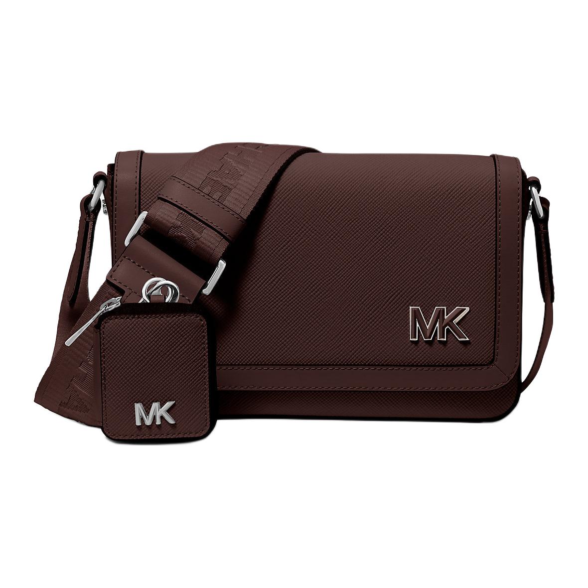 

MICHAEL KORS Кожаная мини-сумка кросс-боди унисекс шоколадного цвета