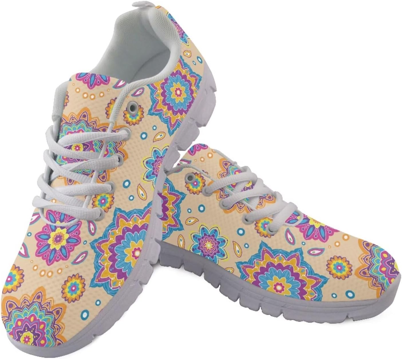 

Кроссовки Jeiento для бега, модные и дышащие, для женщин и мужчин, с мягкой амортизацией, спортивные кроссовки для ходьбы и тренировок в спортзале, Bohemian Bright Blossom Flowers