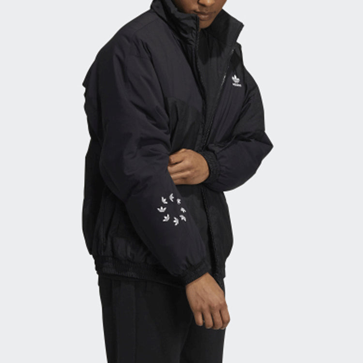 Куртка Men's adidas originals Bold Jacket Logo Printing Sports Padded Jacket Black — фото 4
